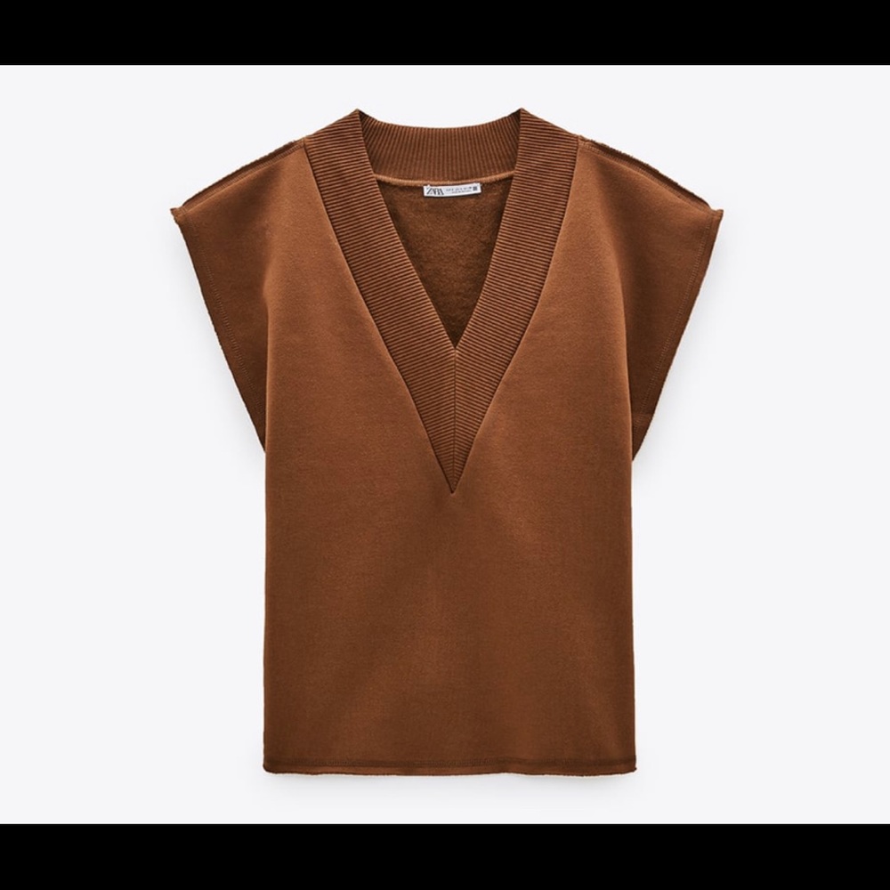 Zara plush vest brown